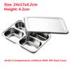 304 Stainless Steel Divided Dinner Tray Lunch Container Food Plate for School Canteen 3/5/4 Section Divided Bento Tray Tableware
