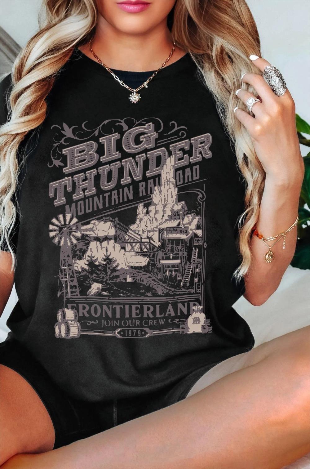 

Vintage Mickey and Friends Big Thunder Mountain Railroad Shirt The Wildest Ride In The Wilderness Tee S
