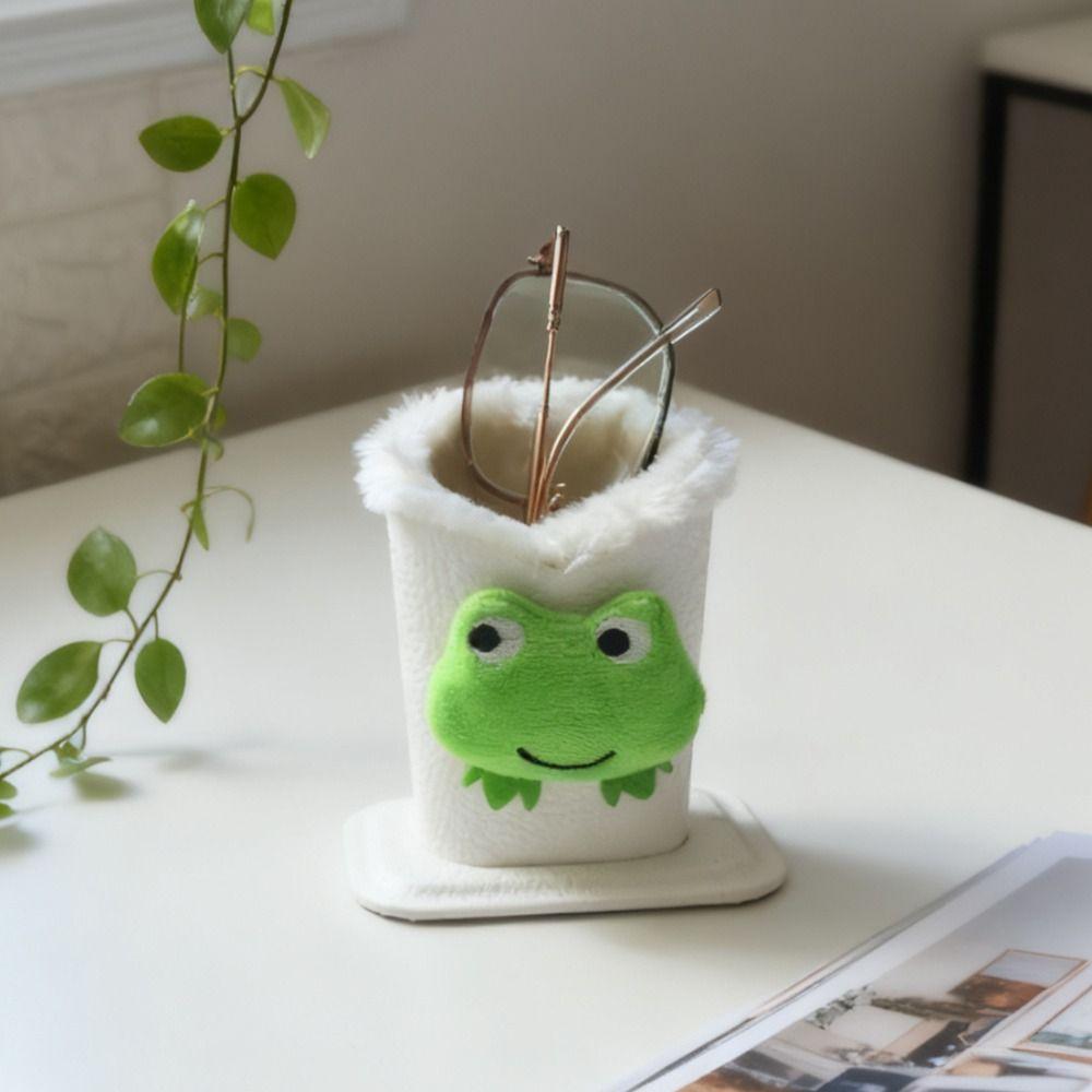 Cartoon Eyeglass Holders PU Leather Glasses Box Cute Glasses Case  Desk Organizer