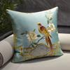 New Chinese-style Throw Pillows with Bird and Flower Embroidery Redwood Sofa Cushion Cover Large Cushion for Living Room Bed