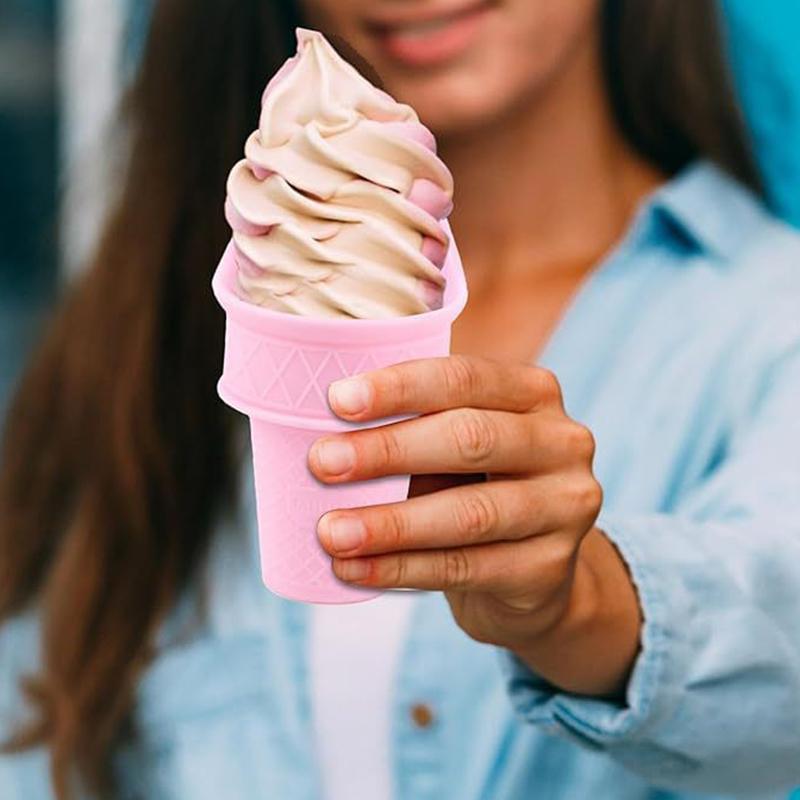 Mini Cones Reutilizáveis Ficam em Pé Para Creme Iogurte Gelado Sorvete Bola Para Adultos Crianças Festa Crianças Bola