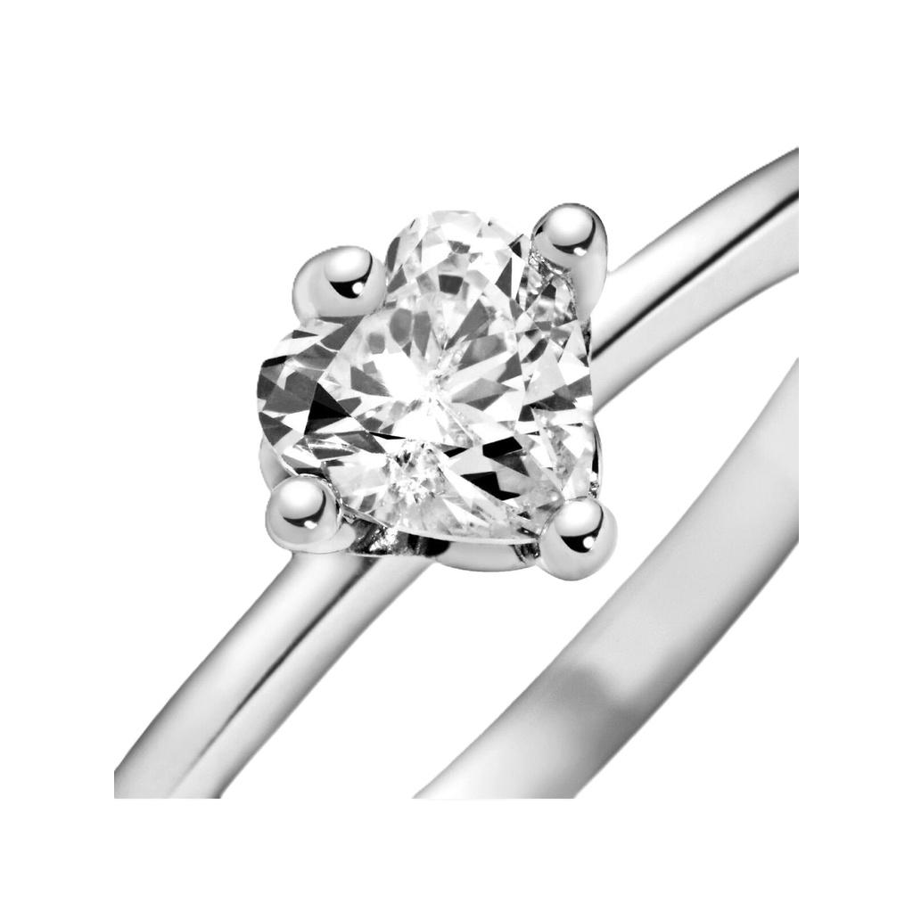 Pandora Heart Solitaire Ring With Clear Cubic Zirconia P-198691C01-54 For Women