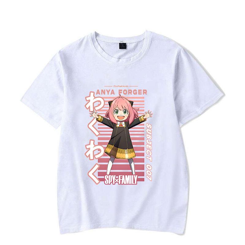 Gorąca Nowa Anime Anya Forger Nadruk T-shirt Kobiety Letnia Moda T-shirty Okrągły Dekolt T-shirt Anime Koszulka z Krótkim Rękawem