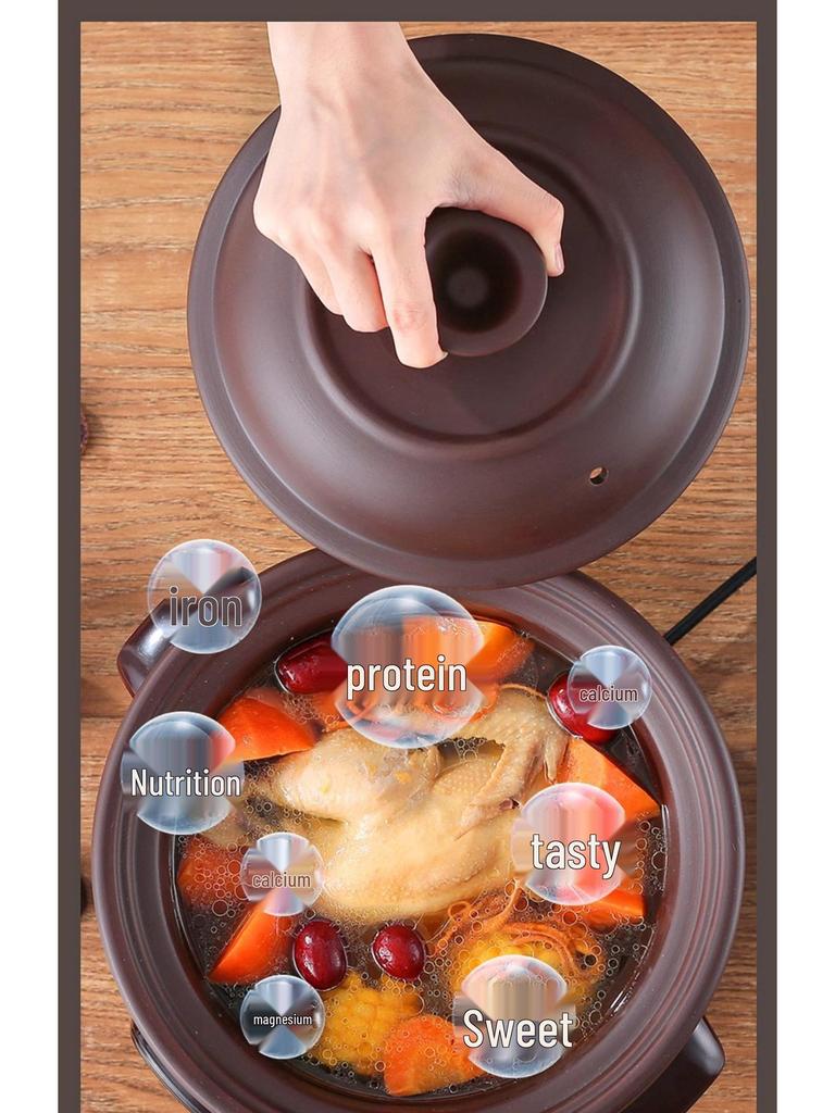Vollautomatischer elektrischer Schongarer: Keramik-Suppentopf für Brei und multifunktionales Gesundheitskochen.