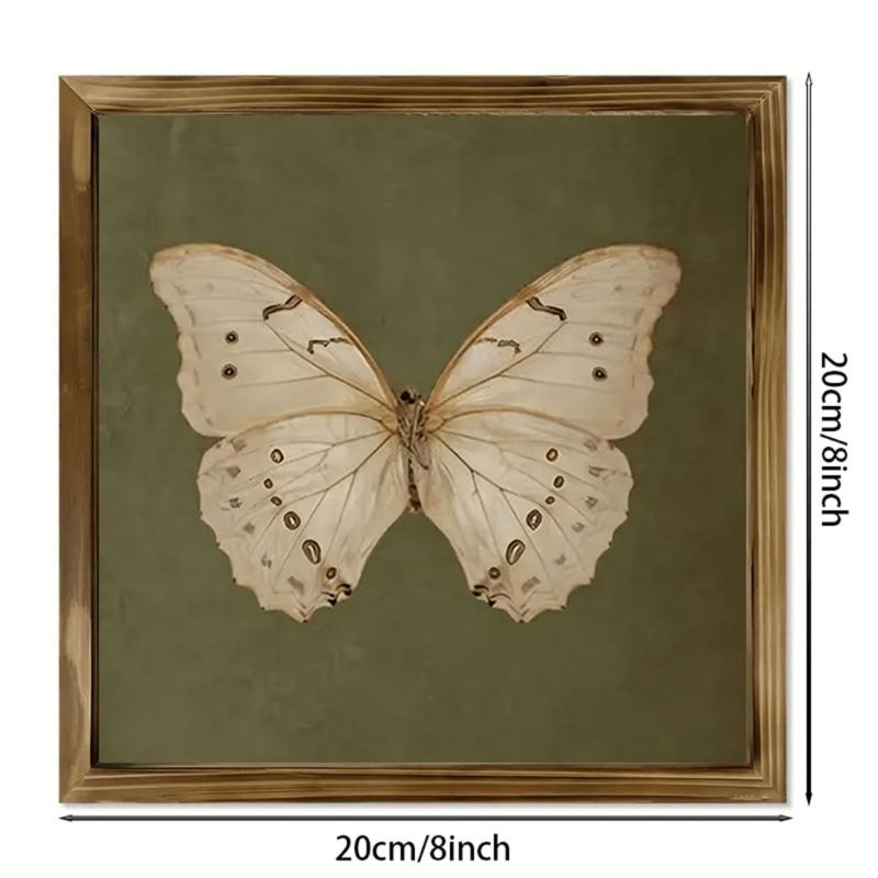 Antique Picture Frame Butterfly Paintings Wall Art Wall Hanging Decoration Wood Frame Easy Installation Home Accent