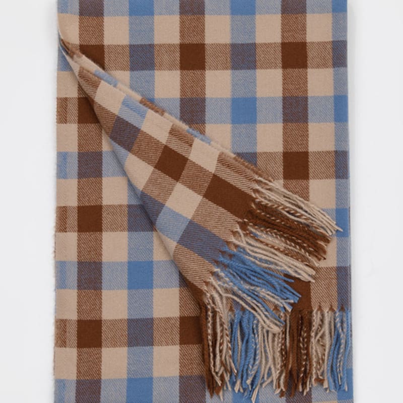 RECLOW BLOCK Tartan Check Muffler SKY BLUE