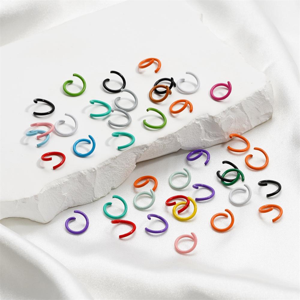 1.2 * 10Mm Open Ring, Colored Painted Iron Ring, Candy Color Connecting Ring, Handmade Diy Keychain Jewelry Ring.