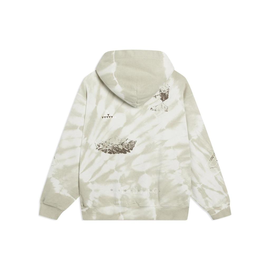 Li-Ning SS23 Tie-Dye Loose Hoodie Unisex Tops Bud-Yellow Gray AWDT261-2