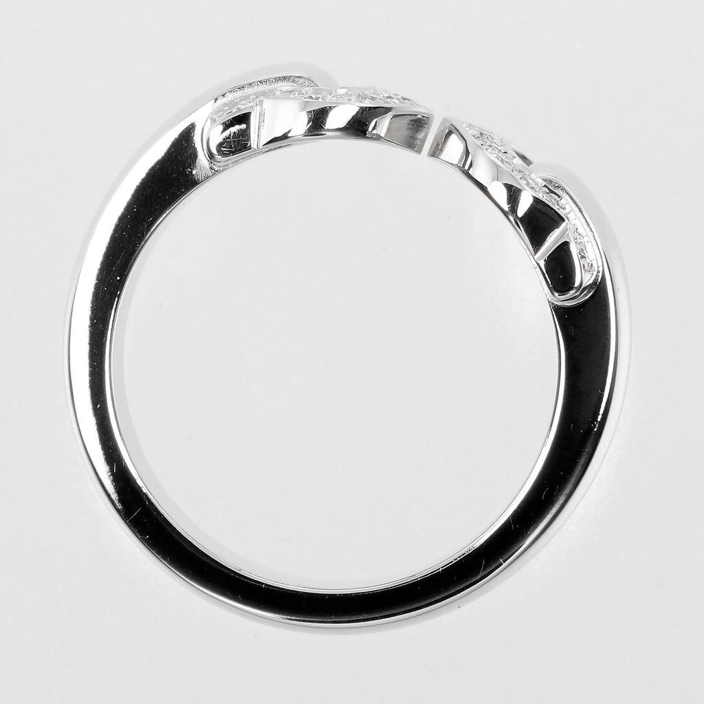 Cartier 2C Bokuruse Ring K18 White Gold/diamond #4.5(US Size) 9.27g Women Used