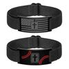 Adjustable Leather Crosses Bracelet For Men Patriotic American Flag Design Stainless Steel Christian Faith Gift