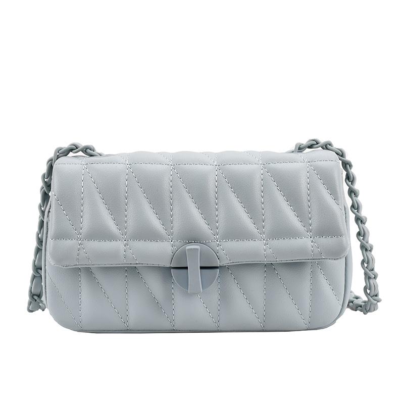 

Сумка через плечо с вышитой нитью и цепочкой для женщин, сумка из искусственной кожи, уличная сумка через плечо 19x11x7cm синий