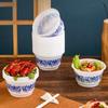 40 Piezas Patrón de Porcelana Desechable de Plástico Bol Resistente a la Deformación Superficie Lisa Bol para Comida Rápida Redondo Engrosado