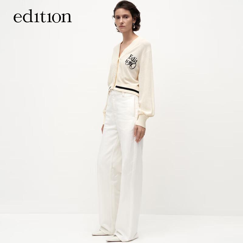 Edition Women's V-Neck Long-Staple Cotton Knitted Cardigan
