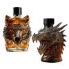 300ml Whiskey Bottle Decanter Wolf Head Shape High Borosilicate Glass Wine Bottle Leak-Proof Seal Whiskey Decanter