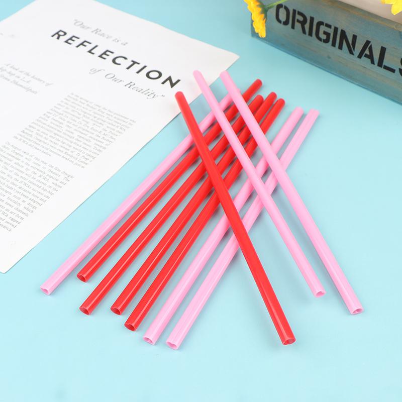 25Pcs Smoothie Straws Heart Shaped Pink Straws Drinking Cute Plastic Straws