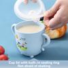 Dětské hrnečky na pití Ekologická pšeničná sláma Roztomilý dětský krmicí hrneček s dvojitým uchem víčkem a brčkem Tréninkový hrneček pro kojence