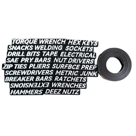 

1 комплект бирок для ящиков ящиков инструментов 3D магнитные этикетки для органайзера ящиков инструментов многоразовые легко читаемые печатные мини-наклейки для ящиков инструментов белый