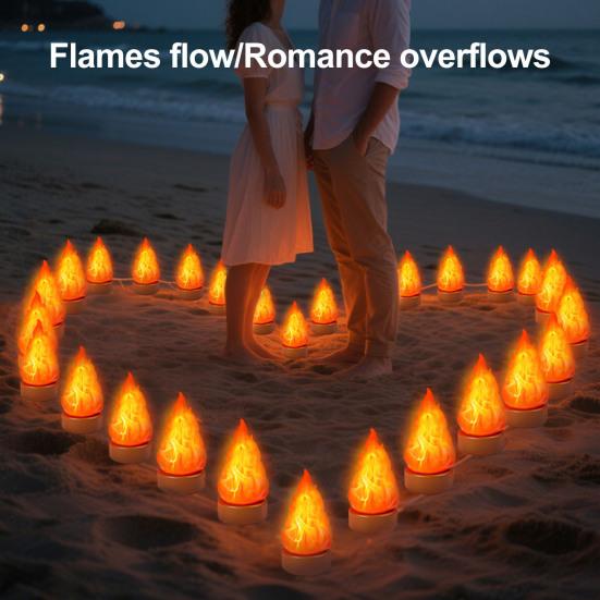 3D Fake Flame Lamp 3 Modes Adjustable USB Rechargeable Simulated Campfire Light Home Indoor Outdoor Tent Decorative LED Night Light