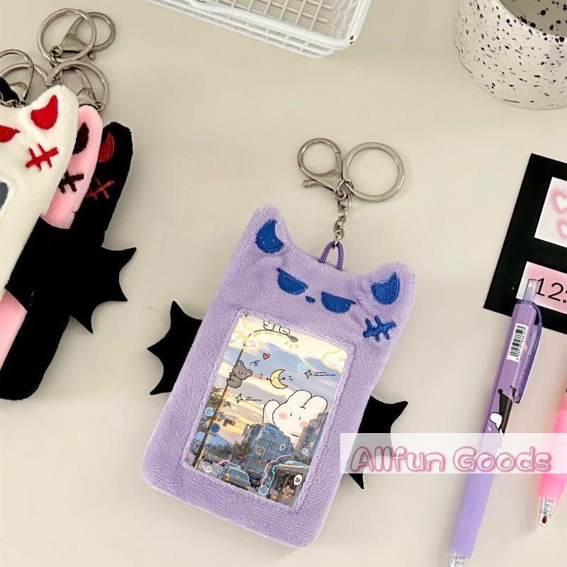 [TG835]1Pcs Students Idols Photos Protective Cover Cartoon Devil Plush Photocard Case Photo ID Credit Band Card Holder Card Case