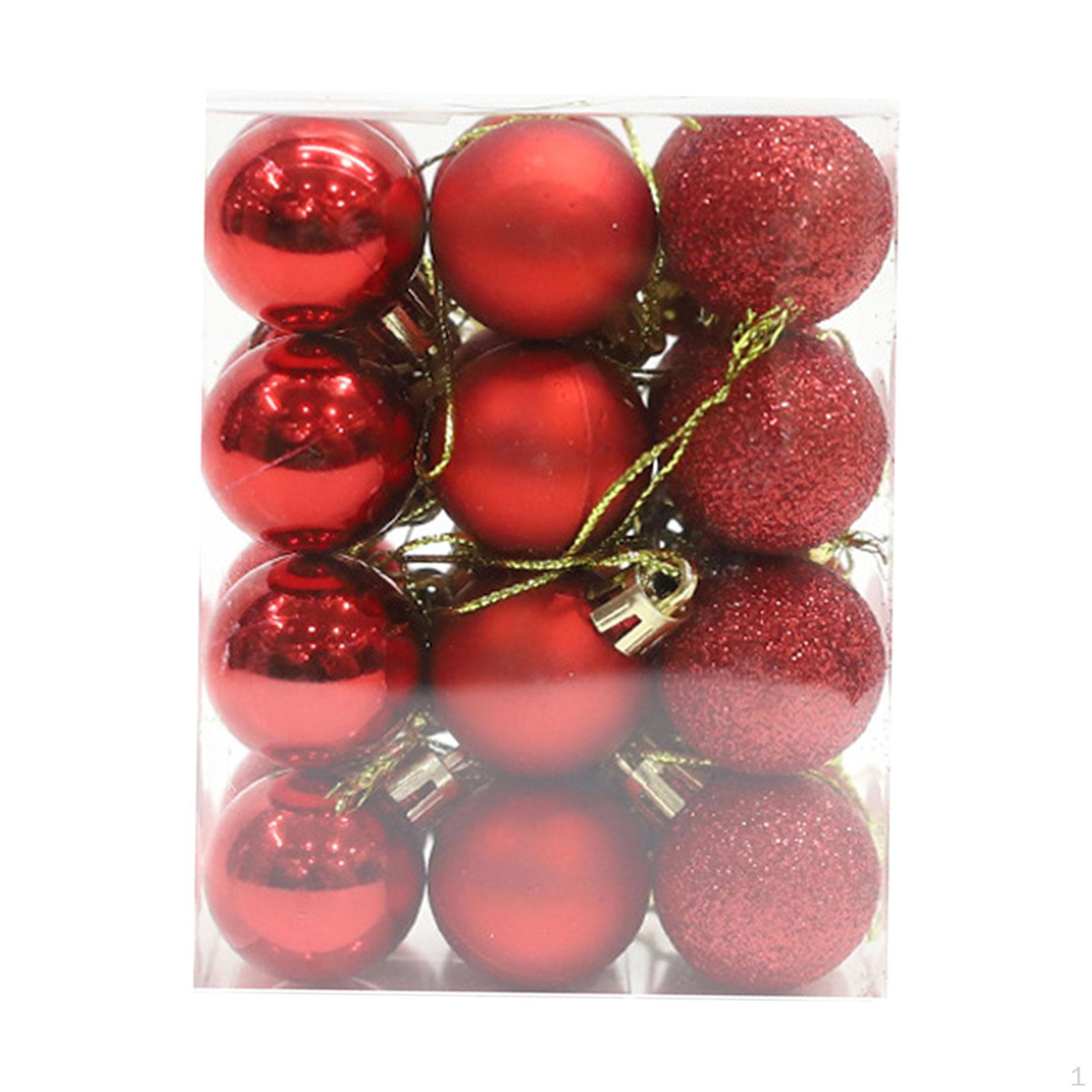 

24 штуки Ялинкові кульки Прикраси Ялинкові підвісні прикраси Набір різдвяних прикрас для червоний