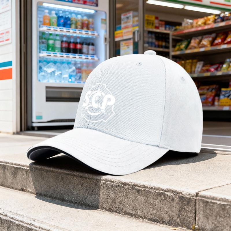 SCP Logo Pattern Unisex Baseball Cap  Sandwich Sports Hat for Daily Wear  Travel Gift