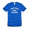 House Music Chicago 1985 Danza Elettrica EDM Elegante Retrò Blu Reale T-Shirt