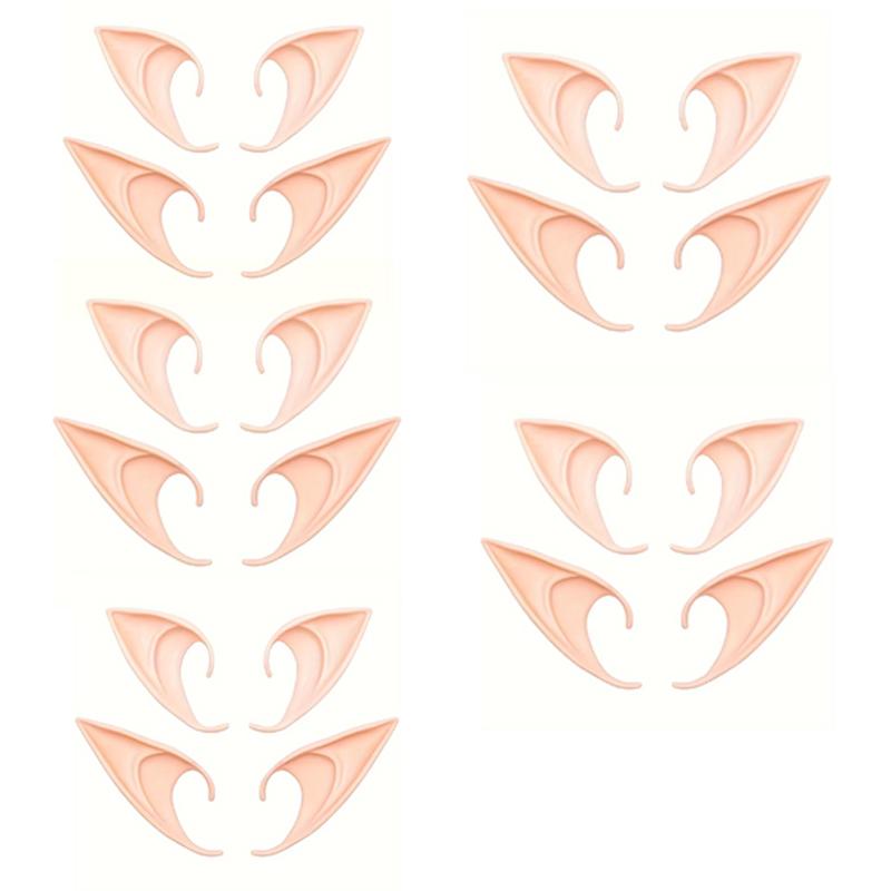 1-10 Pair Christmas Elf Ears Decoration Angel Elf Ears Masquerade Party Costumes Xmas Party Supplies Photo Props Kids Gift