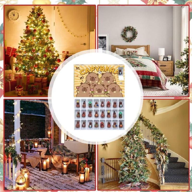 Countdown Christmas Capybara Calendars Blind Box Toy Figures Gift Decorative
