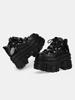 Women Gothic Metal Small Man Functional Wind High Top Millennium Spice Muffin Leather Lace-up Big Head Platform Shoes 10cm
