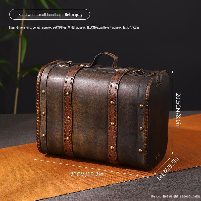 European Antique Wooden Handbag Prop Box