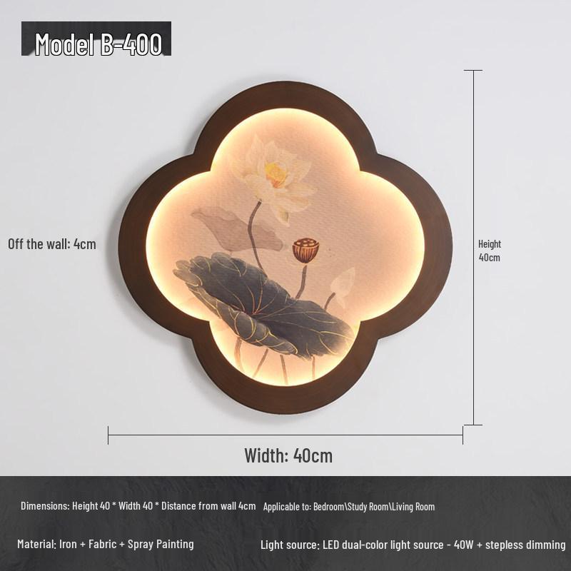 Song Dynasty Zen Mural Lamp: Retro Wall Light for Living Room, Hallway, and Staircase