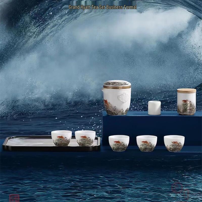 Chaxun Nordic Ceramic Tea Set - Mutton Fat Jade Style