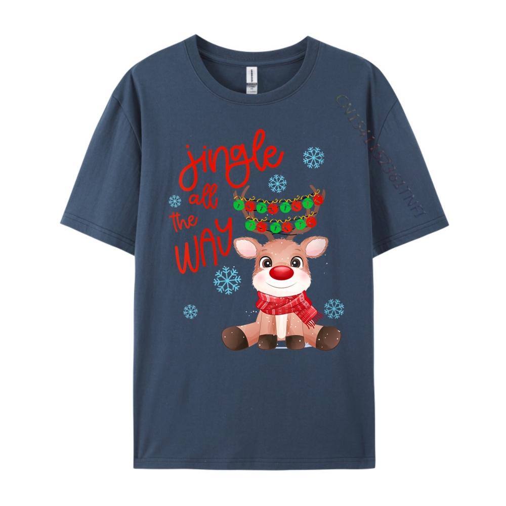 

Jingle All The Way Reindeer Free Shippping Items Lowest Prices Comfortable Men Short Sleeve Tee Graphic Tshirts 4XL