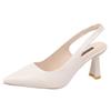 Baotou sandals 2025 new French retro pointed thick heel high heels women's professional work single shoes