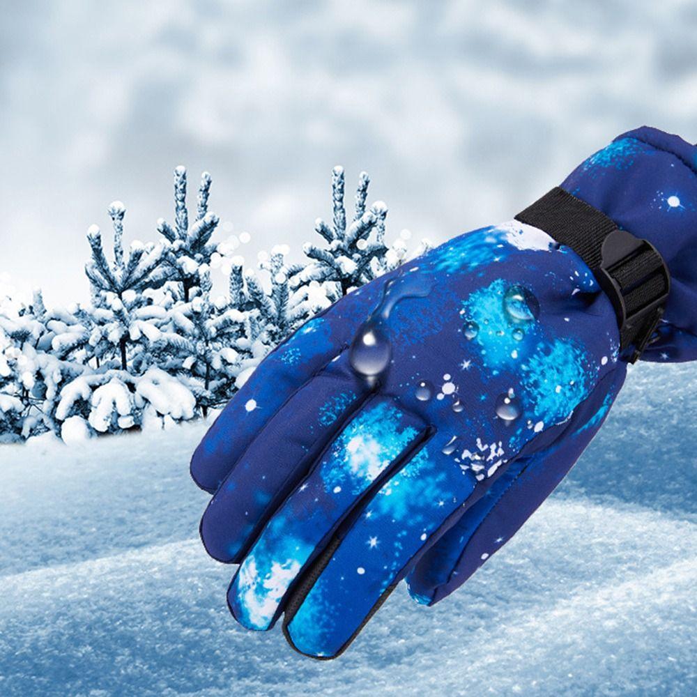 Warm Children Ski Gloves Non-slip Kids Winter Mittens Cute Snow Gloves  Ski