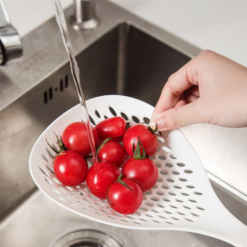 Plastic Skimmer Spoon With Handle Food Drain Shovel For Kitchen Cooking
