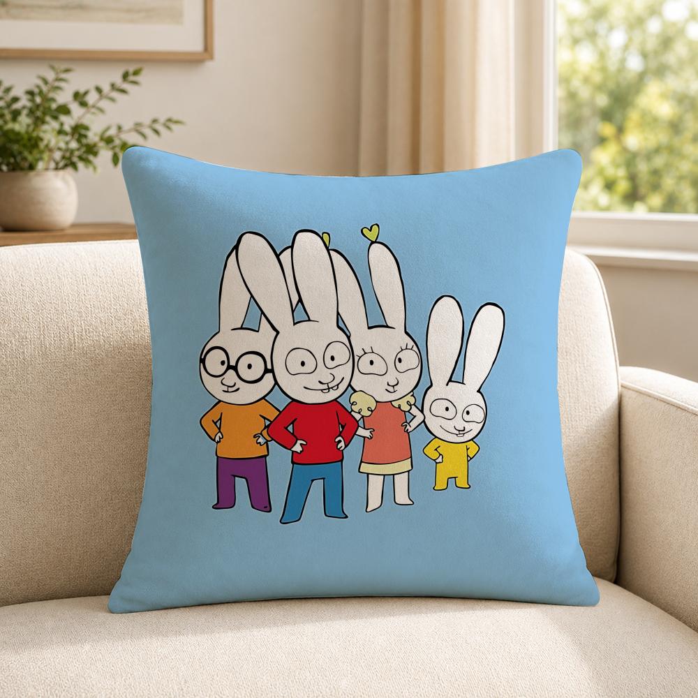 Cartoon Ssimon Rabbit Cushion Cover Shortplush Cushion Coverbreathableskinfriendlywashableroom Sofa Decor Gift