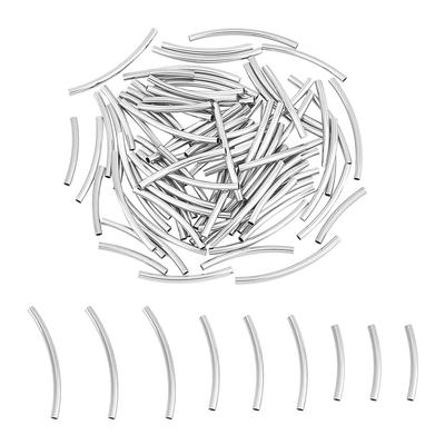 90Pcs 3 Styles 304 Stainless Steel Tube Beads, Stainless Steel Color, 19.5~30.5x2mm, Hole: 1.5~1.6mm, 30pcs/style