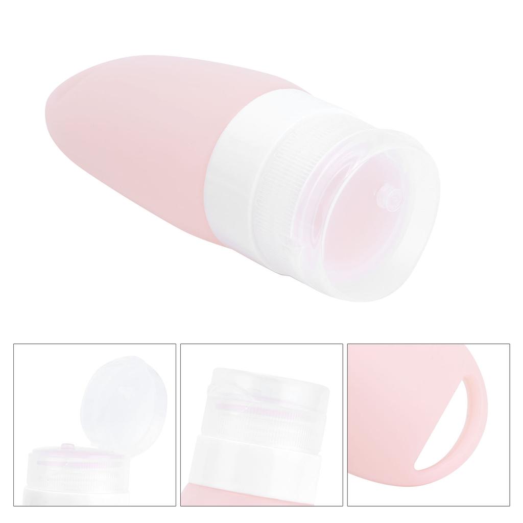 Silikonflasche Tragbar Leer Shampoo Lotion Flaschenbehälter für Outdoor-Reisen und ZuhauseRosa