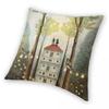 Tarot Card Four Of Wands Square Pillowcase Polyester Linen Velvet Printed Zip Decorative Pillow Case Home Cushion Case 45X45