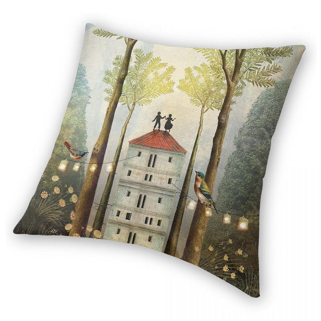 Tarot Card Four Of Wands Square Pillowcase Polyester Linen Velvet Printed Zip Decorative Pillow Case Home Cushion Case 45X45