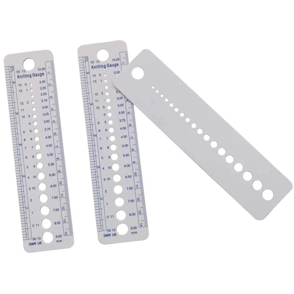

3Pcs Ruler UK US Canada Sizes Knitting Accessories Needle Gauge Inch Sewing Tool CM 2-10mm Size Measure Tools Light Grey