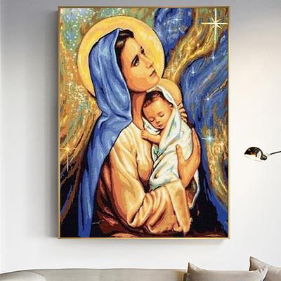 5D Diy Diamond Painting Religion Our Lady Cross Stitch Round Diamond Mosaic Home Paintings Crafts