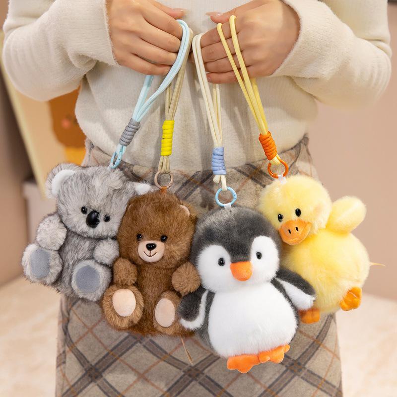 Scented Penguin, Duck, and Koala Plush Pendant Keychain - Cute Backpack Charm & Birthday Gift for Girls