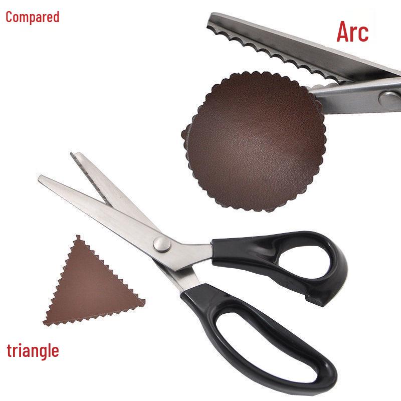 Tijeras Curvas para Encaje y Tela con Filo Zigzag Diente de Perro