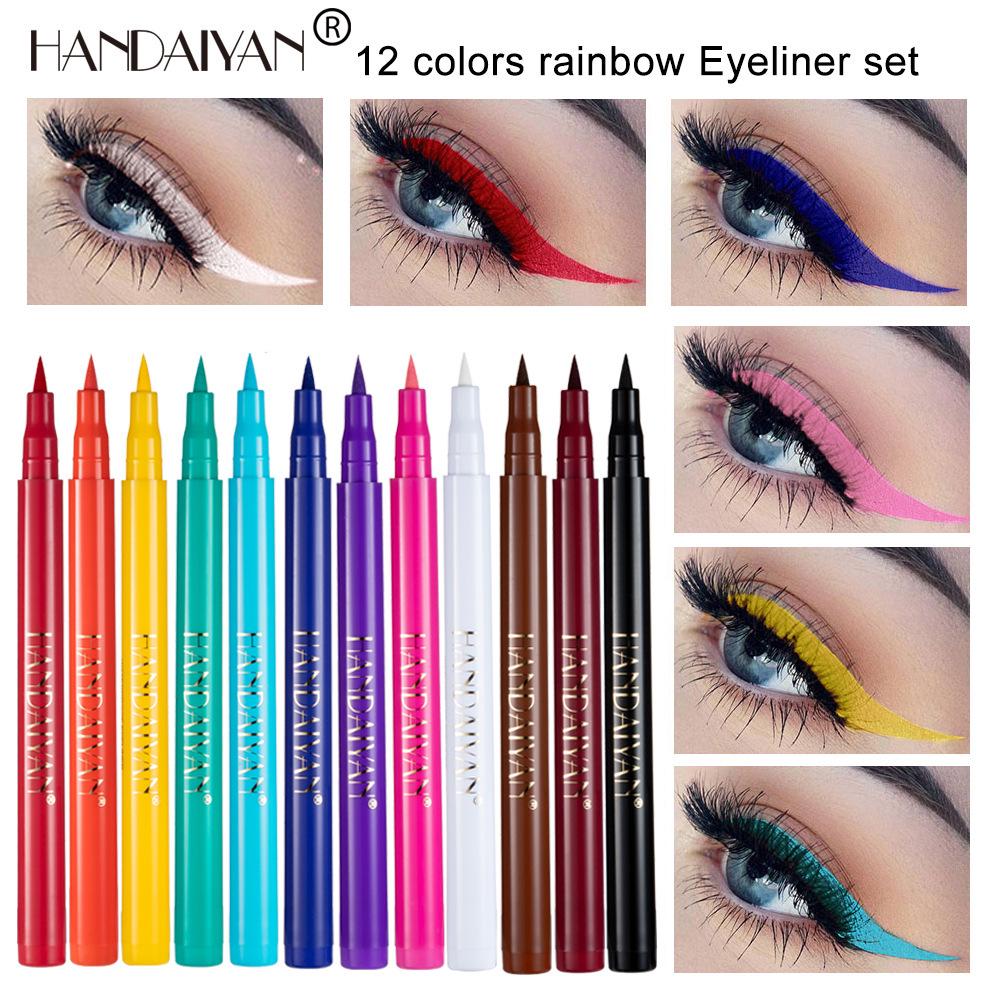 Penna Eyeliner Liquido Colorato Handaiyan Anti-Macchia - A Base d'Acqua con Punta Rigida