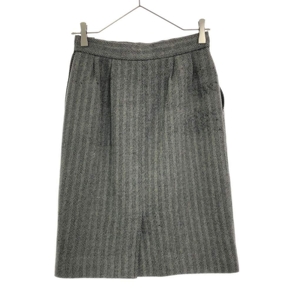 YVES SAINT LAURENT 90s wool Herringbone Midi length Tight Skirt Women Used