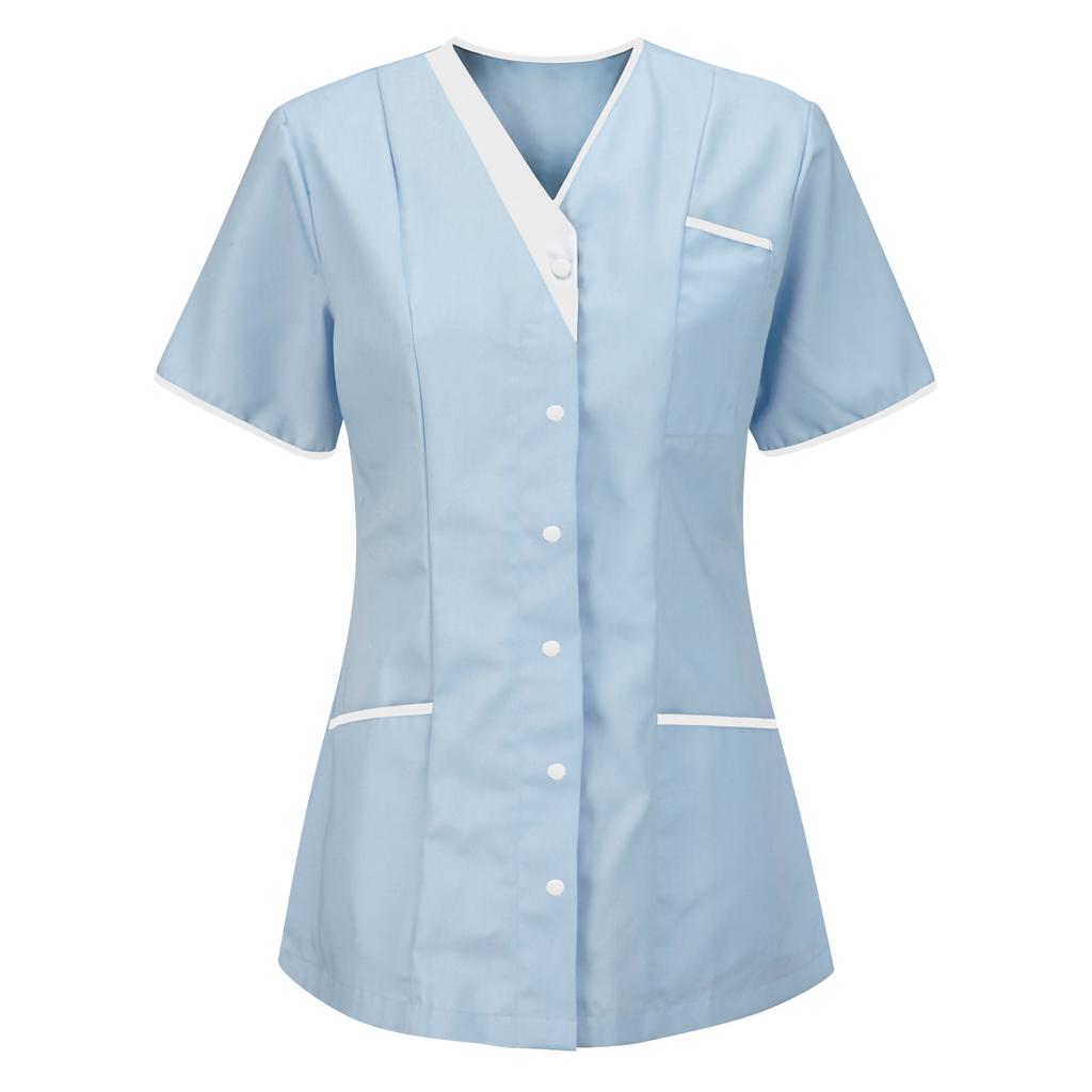 Women's Uniform Quick-drying Fabric Solid Color V-neck Short-sleeved Uniform