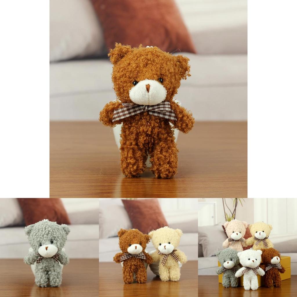 Adorable Mini Teddy Bear Plush Keychain Accessory Soft Cuddly Doll For Children