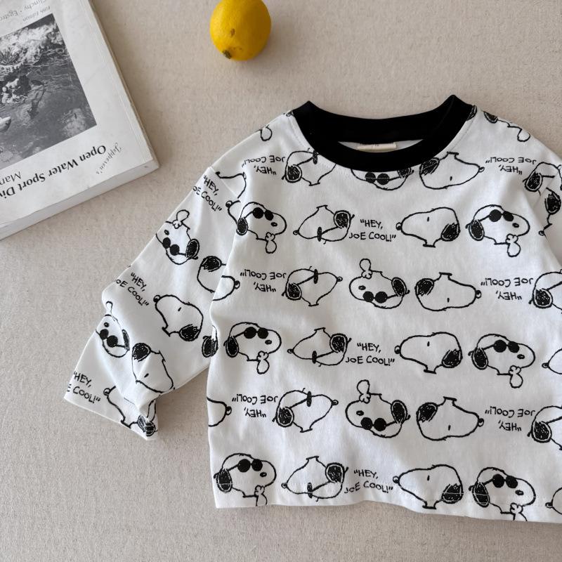 Kids Autumn Cotton Long Sleeve T Shirt Full Print Cartoon Top For Boys And Girls Stylish Base Layer